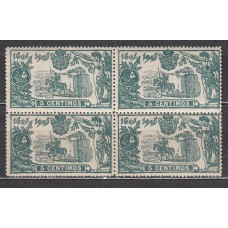 Espana Sueltos 1905 Edifil 257 ** Mnh Bloque de cuatro