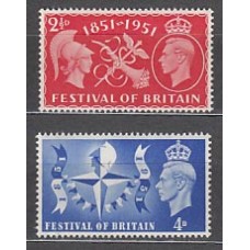 Gran Bretaña - Correo 1951 Yvert 260/1 * Mh Festival nacional