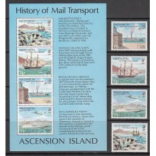 Ascension - Correo Yvert 260/63+H.11 ** Mnh  Barcos