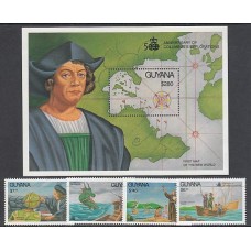 Guayana Britanica - Correo Yvert 2623/6+H.76 ** Mnh Barcos. Colón