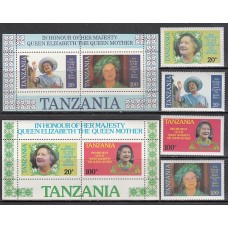 Tanzania - Correo Yvert 262A/D+Hb 40A/B ** Mnh  Reina madre