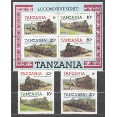 Tanzania - Correo Yvert 263/6+Hb 1 ** Mnh  Trenes