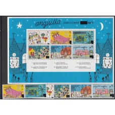 Anguilla Correo Yvert 263/8+Hb 19 ** Mnh Navidad