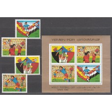 Yemen del Sur - Correo Yvert 268/71+Hb 4 ** Mnh  Deportes fútbol