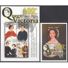 Ghana - Correo 2001 Yvert 2694/7+H.409 ** Mnh  Reina Victoria