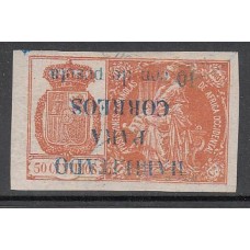 Guinea Polizas 1904 Edifil 26Dhi usado  Sobrecarga azul invertida Firma Galvez