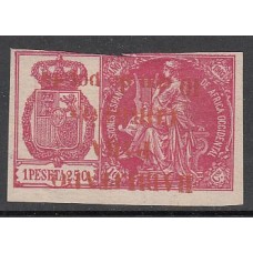 Guinea Polizas 1904 Edifil 26Hhi * Mh  Sobrecarga roja invertida pequeño corte márgen superior Firma Galvez