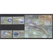 Ghana - Correo 2001 Yvert 2713/6+H.413 ** Mnh  Fauna cetaceos