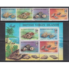 Virgenes - Correo Yvert 272/5+Hb 4 ** Mnh  Fauna conchas