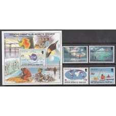 Antartida Britanica Correo Yvert 273/6+H.3 ** Mnh Fauna Marina. Ballenas