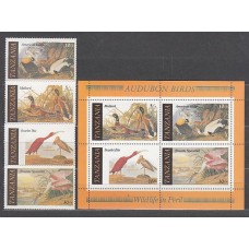 Tanzania - Correo Yvert 277/80+H 45 ** Mnh  Fauna aves