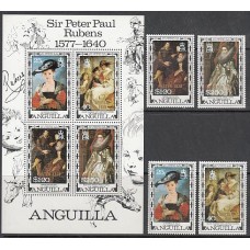 Anguilla Correo Yvert 278/81+Hb 20 ** Mnh Pinturas