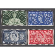 Gran Bretaña - Correo 1953 Yvert 279/82 * Mh Coronación Isabel II