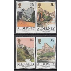 Alderney Correo Yvert 28/31 ** Mnh Fortificaciones