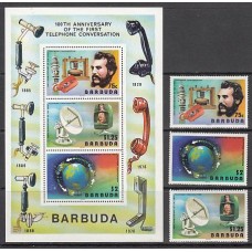 Barbuda - Correo Yvert 281/3+Hb 20 ** Mnh Teléfono