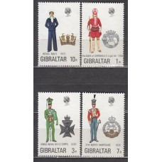 Gibraltar - Correo 1972 Yvert 284/7 ** Mnh Uniformes militares