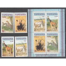 Tanzania - Correo Yvert 285/8+H 47 ** Mnh  Fauna