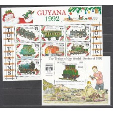 Guayana Britanica - Correo Yvert 2852/60+H.115 ** Mnh Trenes
