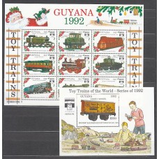Guayana Britanica - Correo Yvert 2893/901+H.118 ** Mnh Trenes