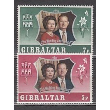 Gibraltar - Correo 1972 Yvert 290/1 ** Mnh Bodas de plata