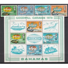 Bahamas - Correo 1970 Yvert 292/5+Hb 2 ** Mnh Transportes