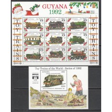 Guayana Britanica - Correo Yvert 2925/33+H.120 ** Mnh Trenes