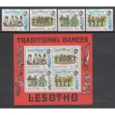 Lesotho - Correo Yvert 293/6+Hb 2 ** Mnh  Danzas