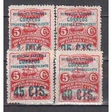 Asturias y Leon Correo 1937 Edifil 8/11 ** Mnh Muy bonita