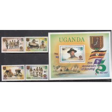 Uganda - Correo Yvert 294/7+H 35 ** Mnh  Scoutismo