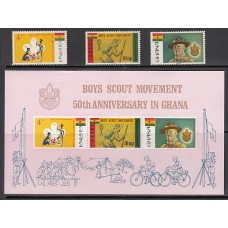 Ghana - Correo 1967 Yvert 296/8+H.27 ** Mnh  Scoutismo