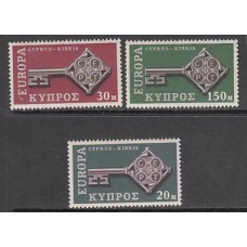 Chipre - Correo 1968 Yvert 299/301 ** Mnh Europa