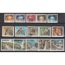 Rodesia del Sur - Correo Yvert 300/14 ** Mnh  Minerales. Fauna