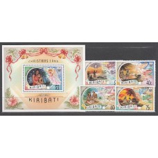 Kiribati - Correo Yvert 302/5+H 15 ** Mnh Navidad