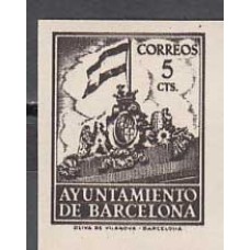 Barcelona Correo 1940 Edifil 28s ** Mnh sin dentar. Ayuntamiento