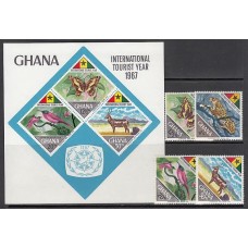 Ghana - Correo 1967 Yvert 303/6+H.29 ** Mnh  Fauna