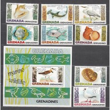 Grenada-Grenadines - Correo Yvert 304/11+H.46 ** Mnh Fauna marina