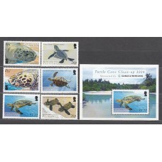 Oceano Indico - Correo Yvert 305/10+H,22 ** Mnh  Fauna tortugas