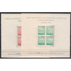 Barcelona Correo 1942 Edifil 38/9 ** Mnh Liberación de Barcelona