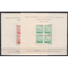 Barcelona Correo 1942 Edifil 38/9 ** Mnh Liberación de Barcelona