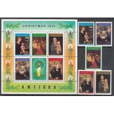 Antigua Correo Yvert 307/11+Hb 9 ** Mnh Navidad pinturas