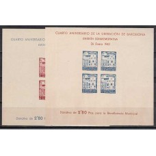 Barcelona Correo 1943 Edifil 47/8s ** Mnh Liberación de Barcelona