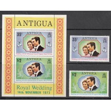 Antigua Correo Yvert 312/13+Hb 10 ** Mnh Boda real