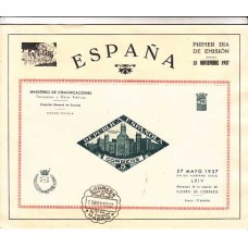 España Beneficencia 1937 Edifil 18  Usado Matasello Primer Dia