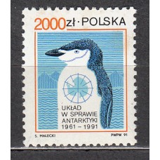 Polonia - Correo 1991 Yvert 3139 ** Mnh Fauna - Pinguino