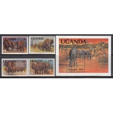 Uganda - Correo Yvert 316/9+H 40 ** Mnh  Fauna