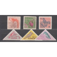 Liberia - Correo 1954 Yvert 318/23 ** Mnh  Fauna aves