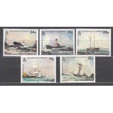 Alderney Correo Yvert 32/36 ** Mnh Barcos