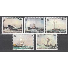 Alderney Correo Yvert 32/36 ** Mnh Barcos