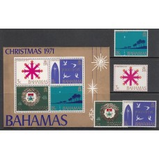 Bahamas - Correo 1971 Yvert 320/23+H.4 ** Mnh Navidad