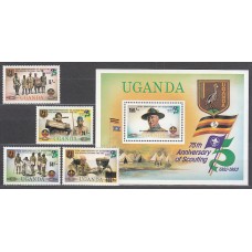 Uganda - Correo Yvert 320/3+H 41 ** Mnh  Scoutismo